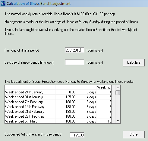 benefit illness sick pay ireland employer receives payment leave payroll documentation calculator