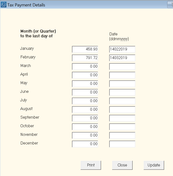 Revenue Payments Record Documentation Thesaurus Payroll Manager