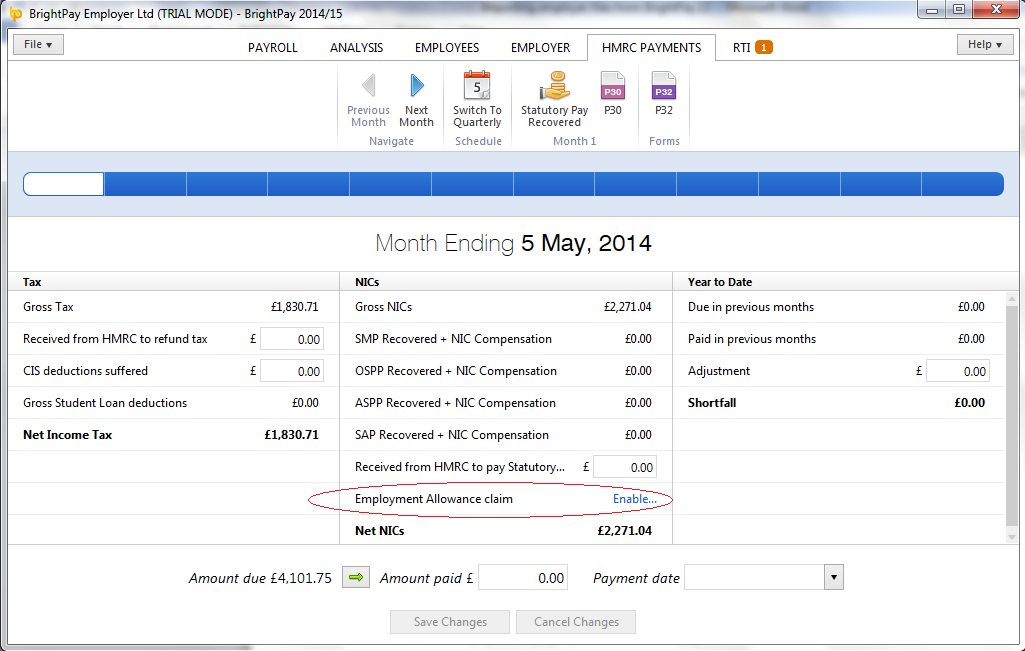 Employment Allowance - Enable