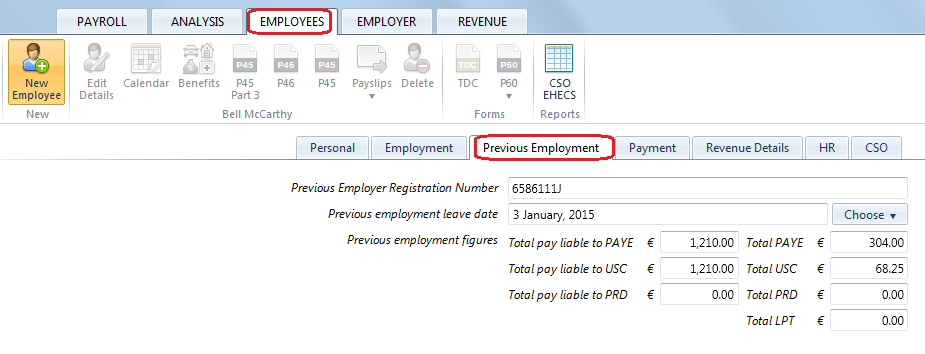 USC - Previous Employment